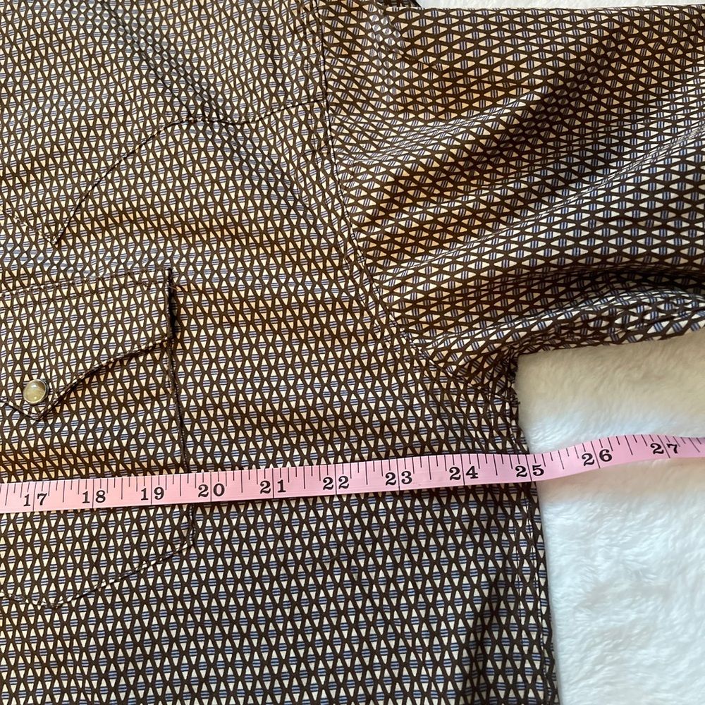 Stetson Brown Micro-Pattern Button-Down Shirt - image 5